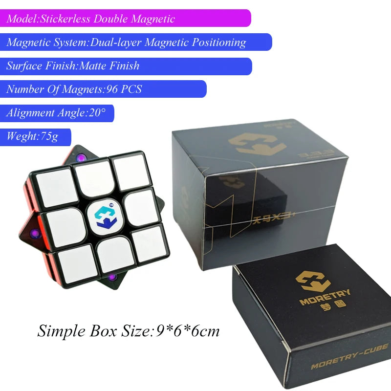Double Magnetic Stickerless 3x3 speed-cubing Educational Toy  Competition Classic Puzzle  Matte Finish Speed Cube Professional S