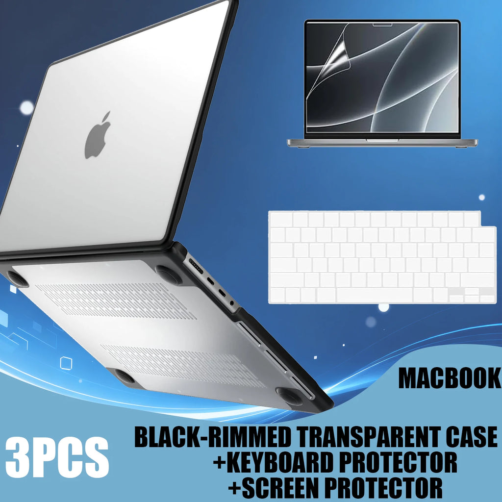 TPU Bumper Case Compatible With MacBook Pro 14 16 inch Case M4 M3 M2 M1 Pro/Max,  Anti-Cracking Case For MacBook Air 13 15''