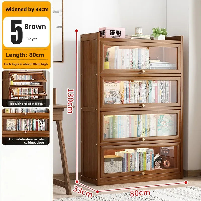 Firm Household Simple Bookshelf Shelf Floor-to-ceiling Children's Study Bookcase Wall Storage Cabinet