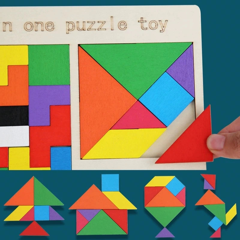 3 In 1 Montessori Wooden Puzzles Color Cognitive Sorting Mathematical Calculation Intelligence Puzzle Jigsaw Board For Kids