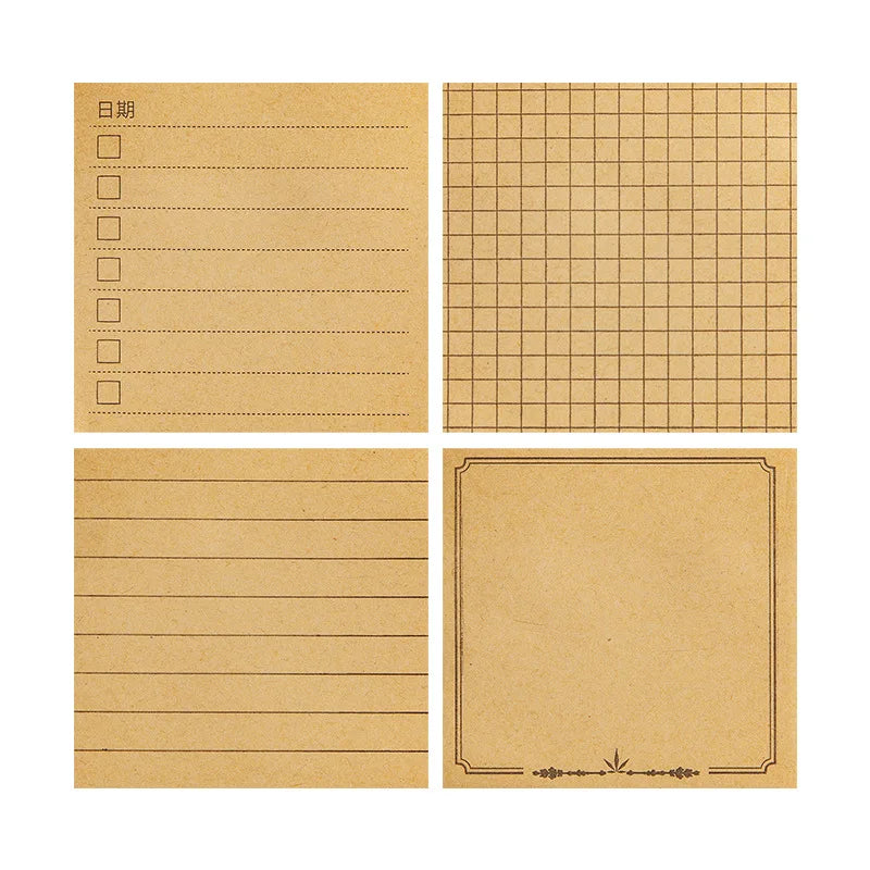 Various Specifications Optional Kraft Paper Post-it Grid Message Book Note Book 80 Pages
