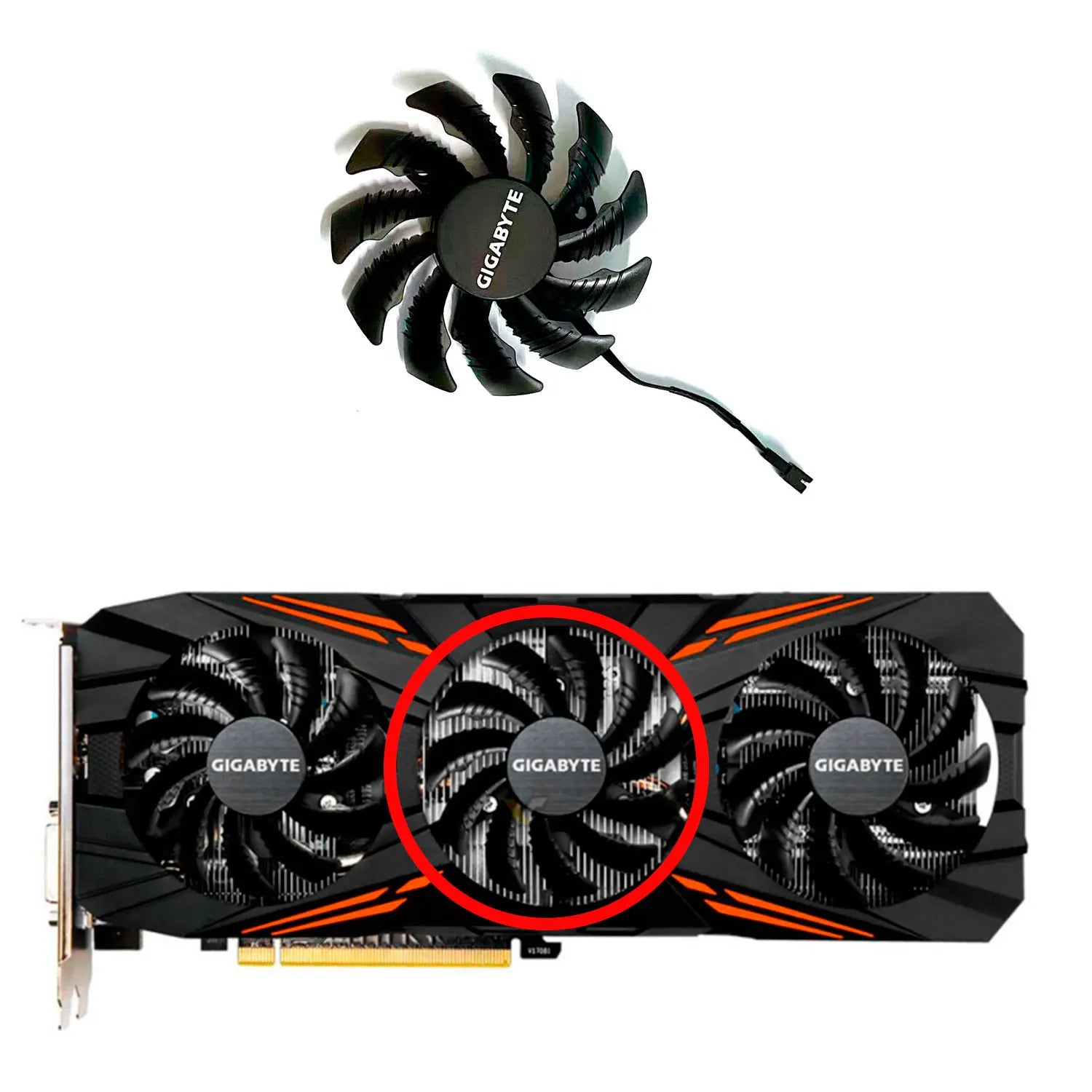 New For GIGABYTE GeForce P104-100 GTX1060 1070 1070ti 1080 1080ti G1 GAMING Graphics Card Replacement Fan T128010SU