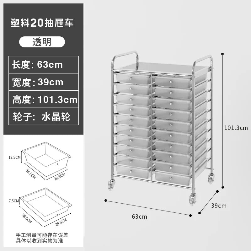 Household storage cabinets Multi-layer drawer lockers Cosmetics shelves Sundries Living room removable storage cart