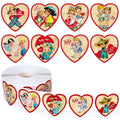 100-500pcs Red Heart Label Stickers Valentine's Day Gift Packaging Seal Candy Bag Wedding Decor Stationery Sticker 1inch