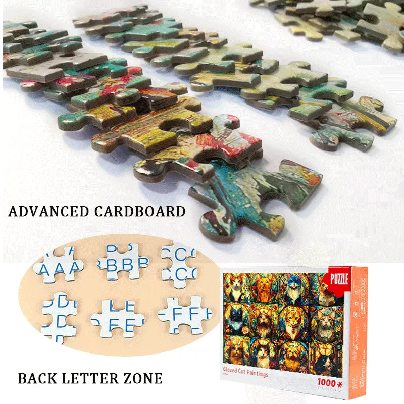 Christmas gifts for adults 1000-Piece Jigsaw Puzzle for Adults - 12 Zodiac Cats Design,Large 70x50 cm (27.5x19.7 Inches)