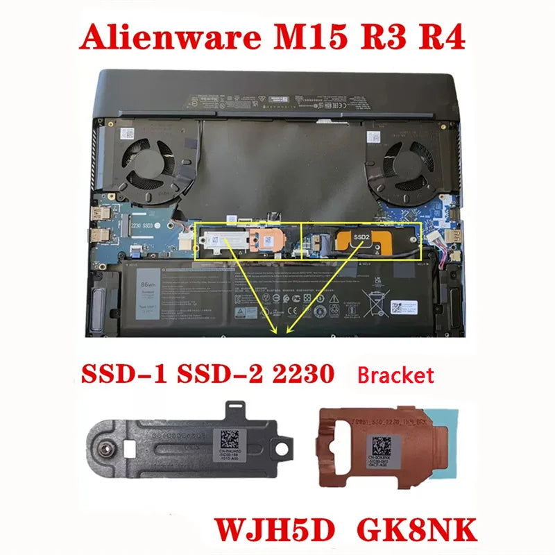 New Original Laptop M.2 2230 2280 SSD Bracket Heatsink Plate For Dell Alienware M15 R3 R4 M17 R3 R4 0RT4G1 0GK8NK 08F83M 0YDKGW
