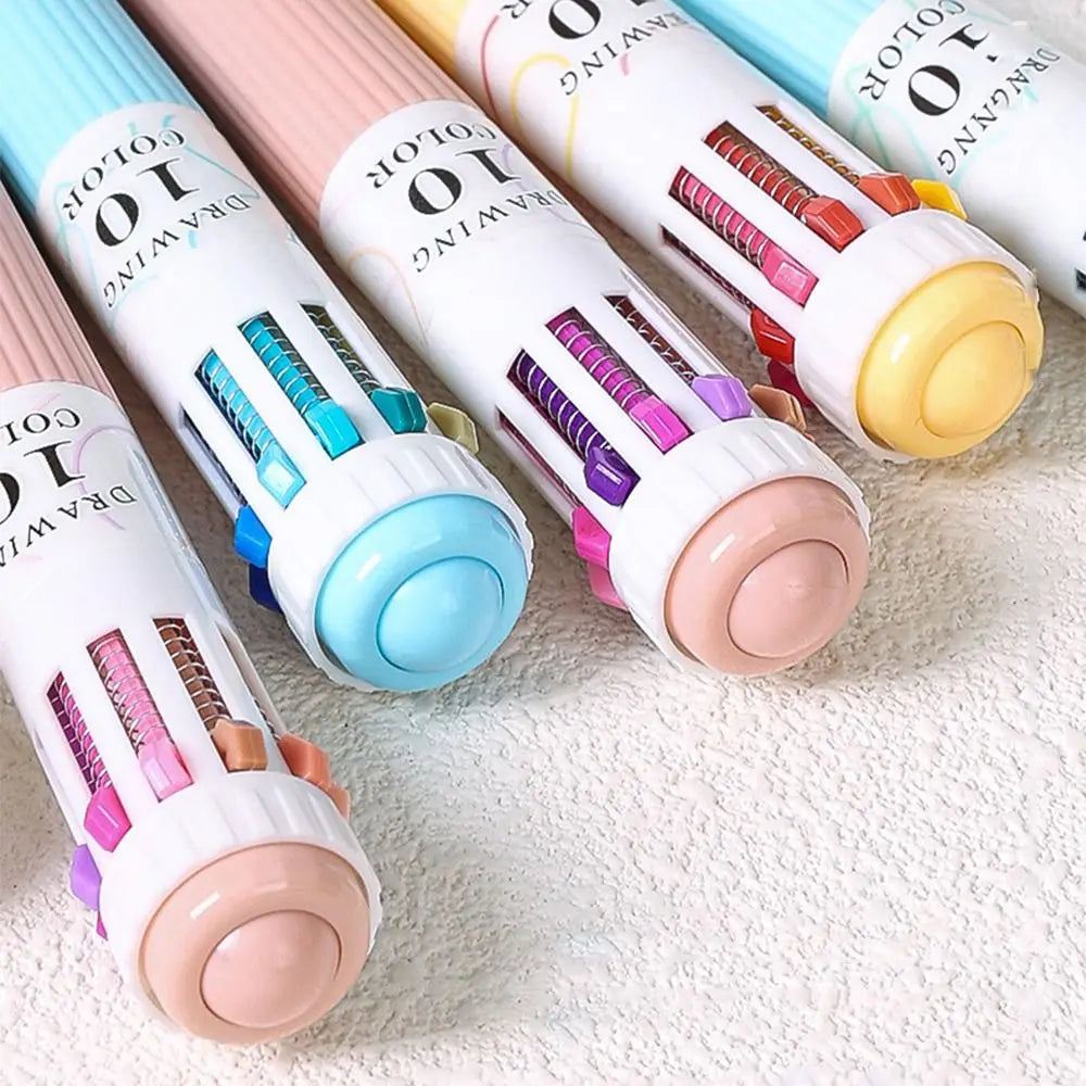 3Pcs/Set Creative Mechanical Ballpoint Pen 10 in 1 Multicolored Multicolor Retractable Pen Writing Smooth 28 Colors