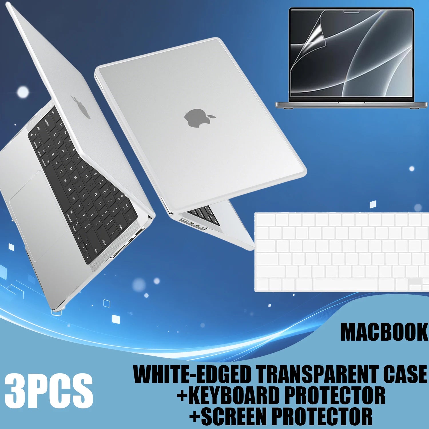 TPU Bumper Case Compatible With MacBook Pro 14 16 inch Case M4 M3 M2 M1 Pro/Max,  Anti-Cracking Case For MacBook Air 13 15''
