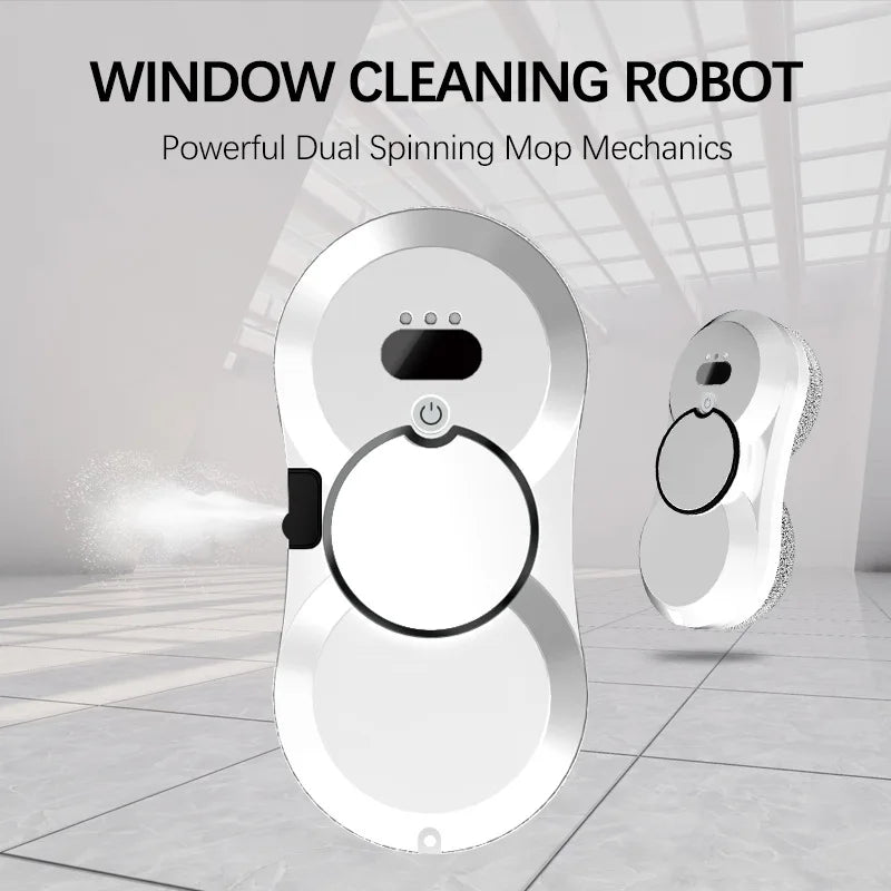 Smart Window Cleaning Robot Auto-Spray Electric Glass Cleaner with Remote Control 2800Pa Strong Suction for Home & High-Rise