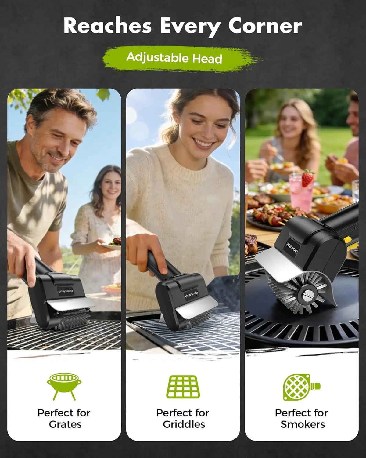 Electric Stainless Steel BBQ Brush Rechargeable Wireless Cleaning Brush Outdoor Cleaning Brush Grill Brush