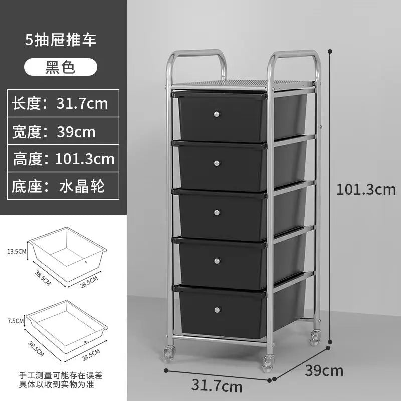 Household storage cabinets Multi-layer drawer lockers Cosmetics shelves Sundries Living room removable storage cart