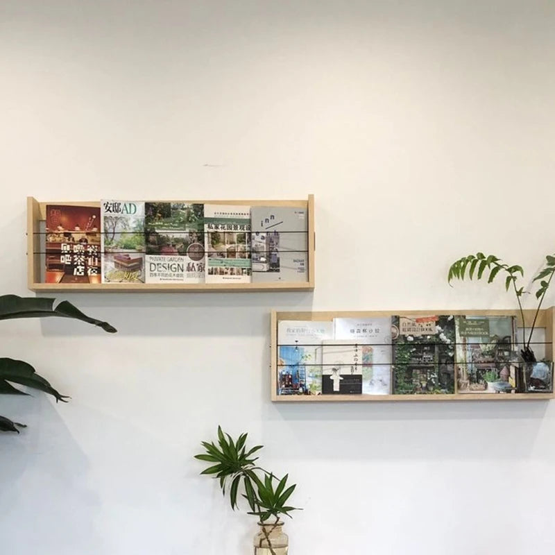 Magazine Racks Wooden Wall Shelves Storage Display Corner Bookcase Sideboards Bookends Libreria Scaffale Minimalist Furniture