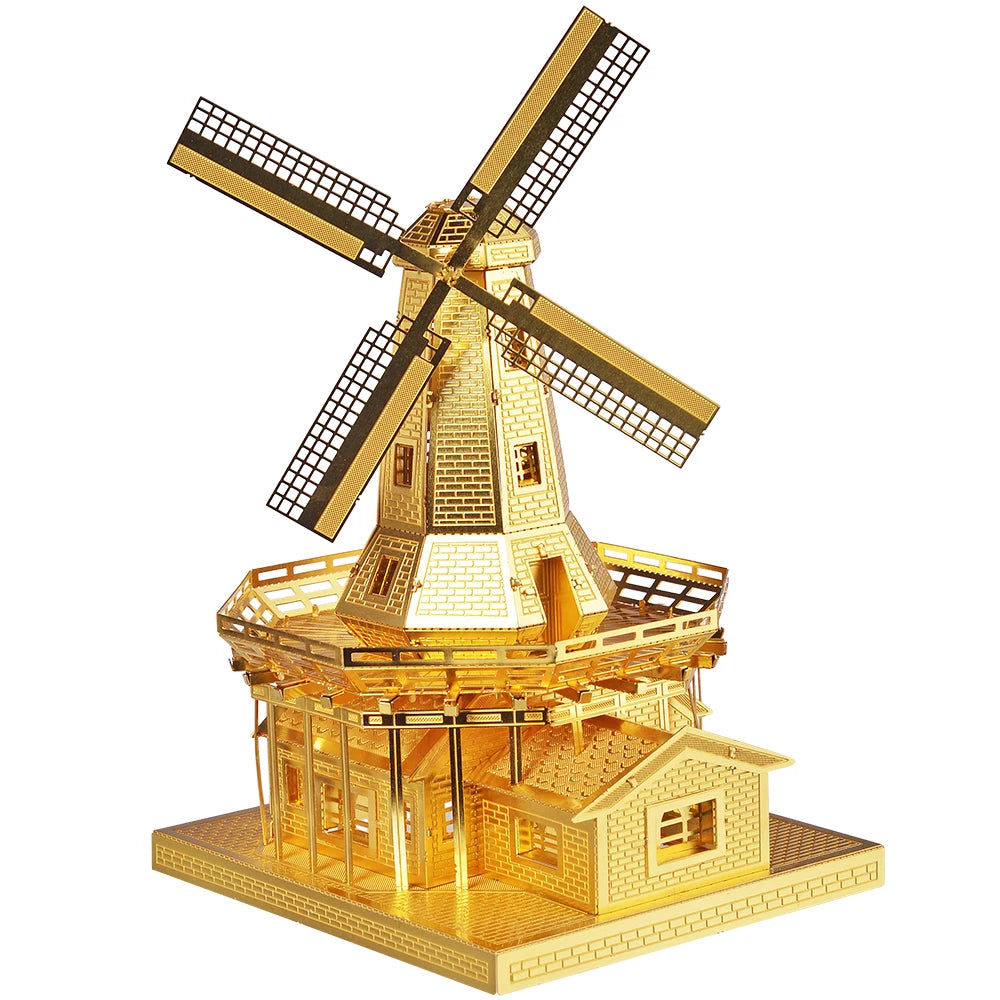 Piececool 3D Metal Puzzles Dutch Windmill Assembly Model Kits for Adult DIY Toys Building Kit Jigsaw Teen Gift