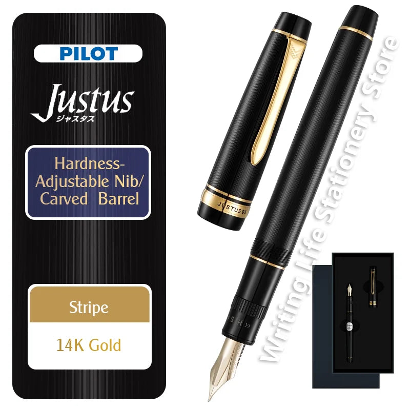 original PILOT Justus 95 Fountain Pen Adjustable Soft Hard Nib 14K Gold Calligraphy Practice Calligraphy Gift High-end Commerce