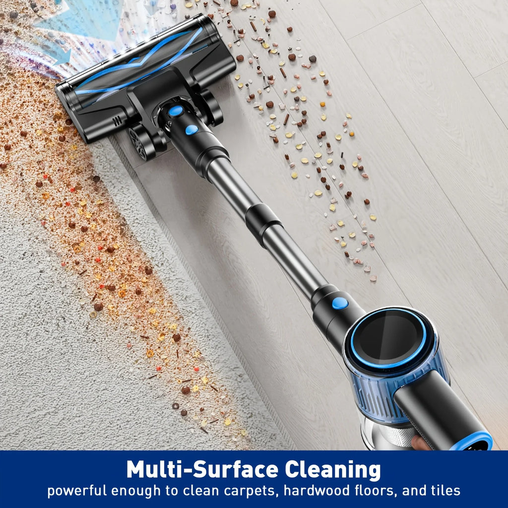 Cordless Vacuum Cleaner，55Kpa/45Mins/8 in 1 Powerful Suction,Self-Standing, 3 Suction Modes, Vacuum for Floor Carpet Pet Hair