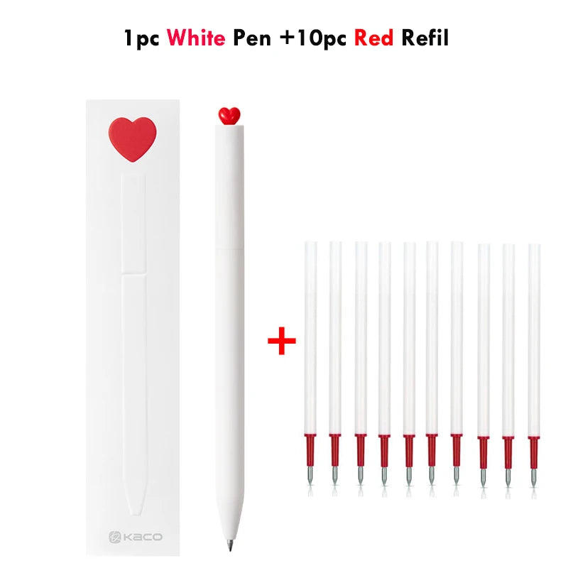 KACO Kawaii Rotate Gel Pen канцелярия 0.5MM Black Ink Fluent Writing Canetas High Capacity Boligrafo School Office Stationery