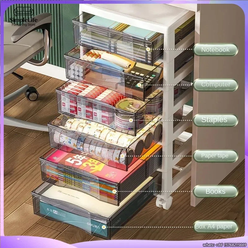 Moisture Proof File Cabinet for Students Office Storage Bin Anti Slip A4 Drawer Wear Resistant Stationery Rack Durable