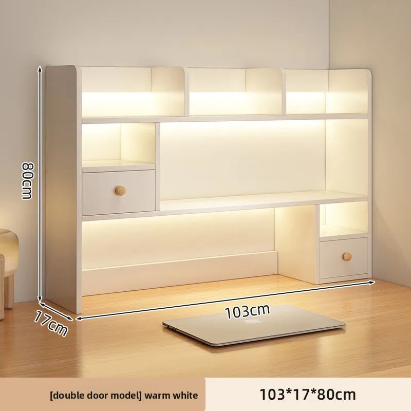 Firm Desktop bookshelf shelf bedroom office table small multi-layer shelf living room desk storage simple bookcase