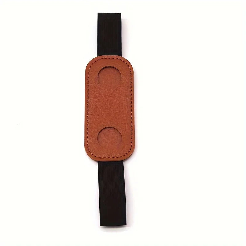 1pc PU Leather Pen Holder with Elastic Band Creative Notebook Pen Protector Sleeve Pen Clip for Office School Supplies