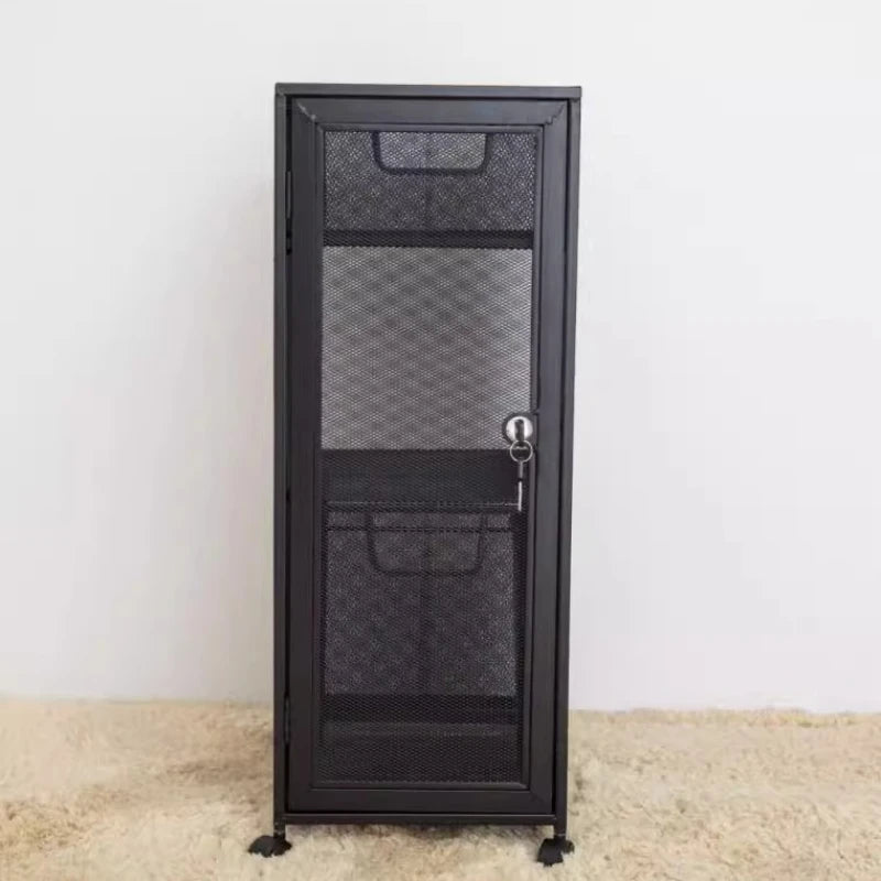 Metal Mesh Security Storage Cabinet Office with Lock File Cabine Home Bedroom Storage Organizer for Document Office Furniture