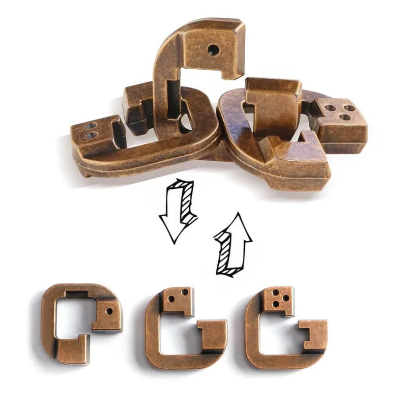 Brother Lock Metal Puzzles Brain Teasers for Adults Kids Boys Girls Mind IQ Logic Test Disentanglement Educational Toys Games