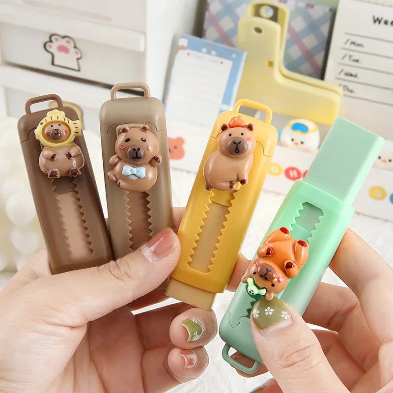 1/4Pcs Push Pull Kapibala Capybara Eraser Cute Soft 4B School Supplies Clean Mess Free Stationary Student Supplies