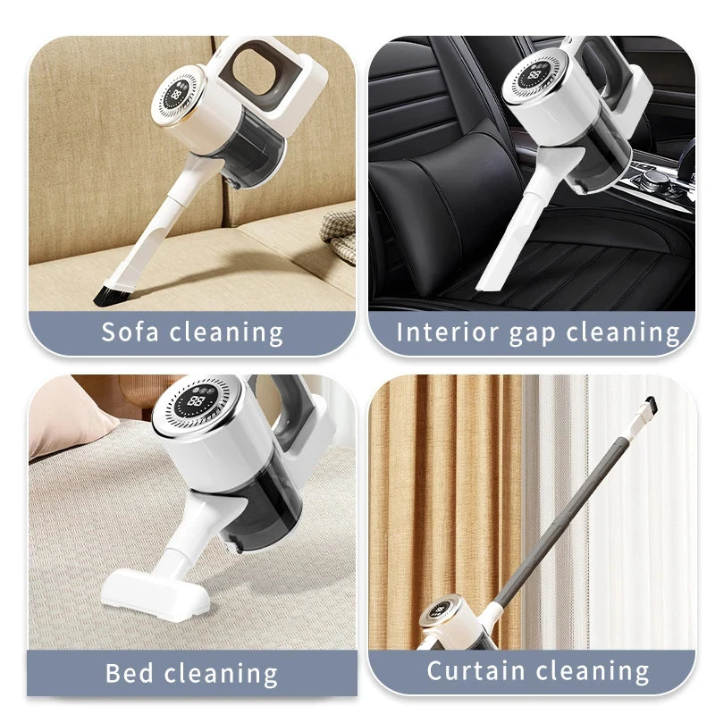 HOMEFISH Cordless Hoover Lightweight Household Hoover For Hard Floors and Carpets with 15,000 Pa Suction Power