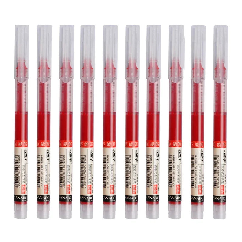 3/6/10Pcs Exam Signature Gel Pen 0.5mm Black Blue Ink School Office Student Ballpoint Straight Pens Writing Stationery School