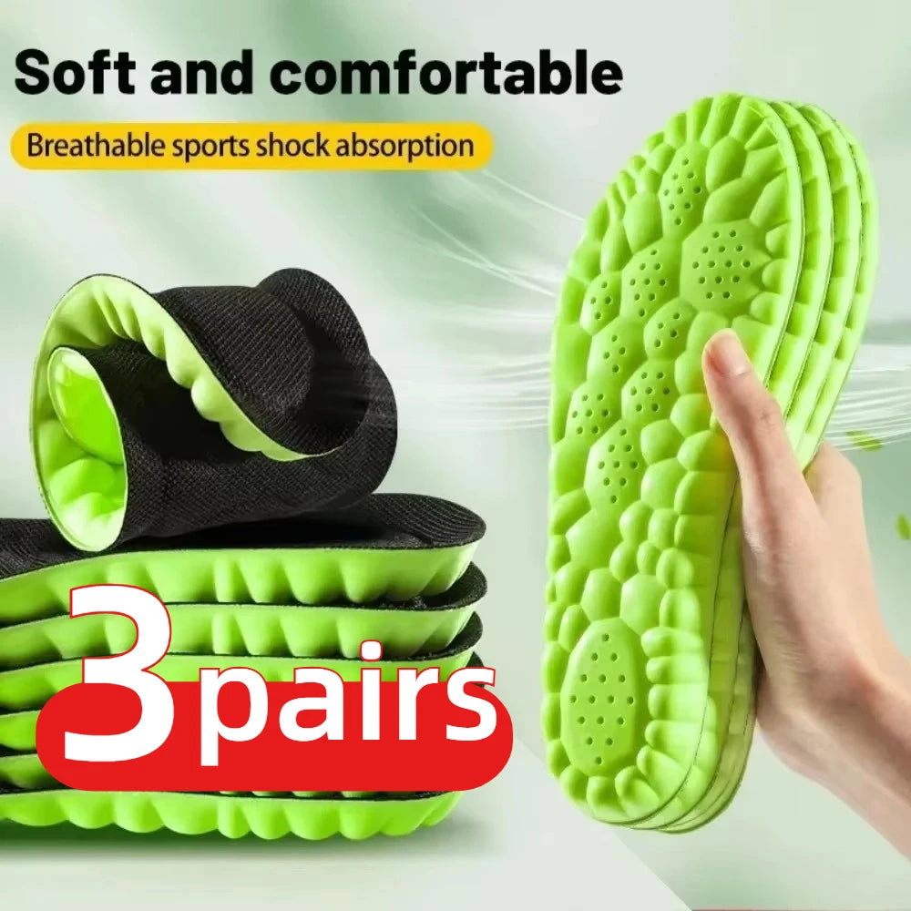 2026 4D Sport Insole Super Soft Shoes Sole Pads for Feet Shock Absorption Baskets Shoe Sole Arch Support Orthopedic Inserts