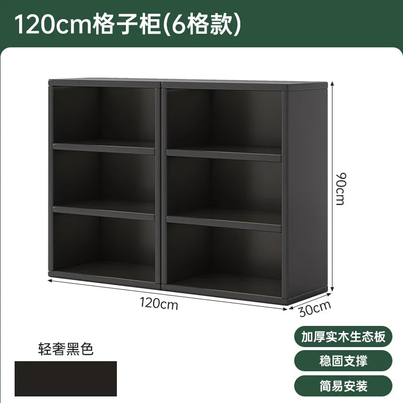 Kalek lattice cabinet free combination bookshelf floor shelf household living room wall low cabinet bookcase eight cabinets
