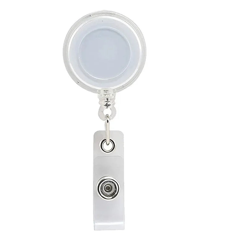 Metal Work Card Holder with Retractable Chest Pocket Clip Lanyard Badge Holder Reels ID Tag Name Badge Pass Card Sleeve Case