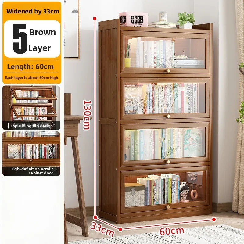 Firm Household Simple Bookshelf Shelf Floor-to-ceiling Children's Study Bookcase Wall Storage Cabinet