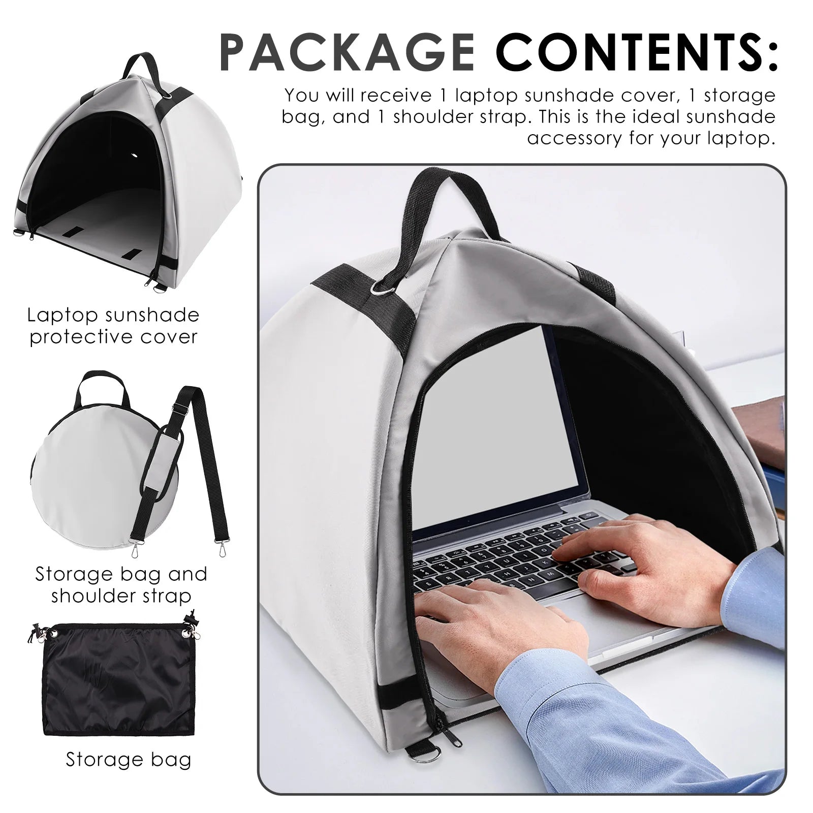 Laptop Sun Shade Privacy Screen Hood Portable Foldable Notebook Sun Shade Protects Privacy for Macbook Lenovo Dell Notebook