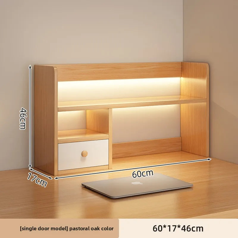 Firm Desktop bookshelf shelf bedroom office table small multi-layer shelf living room desk storage simple bookcase