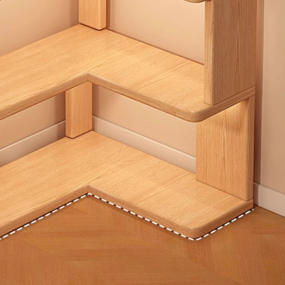 Wooden Corner Bookshelf Multi-layer Corner Cabinet Floor Rack Storage Shelf Bookshelf Storage Home Decorations