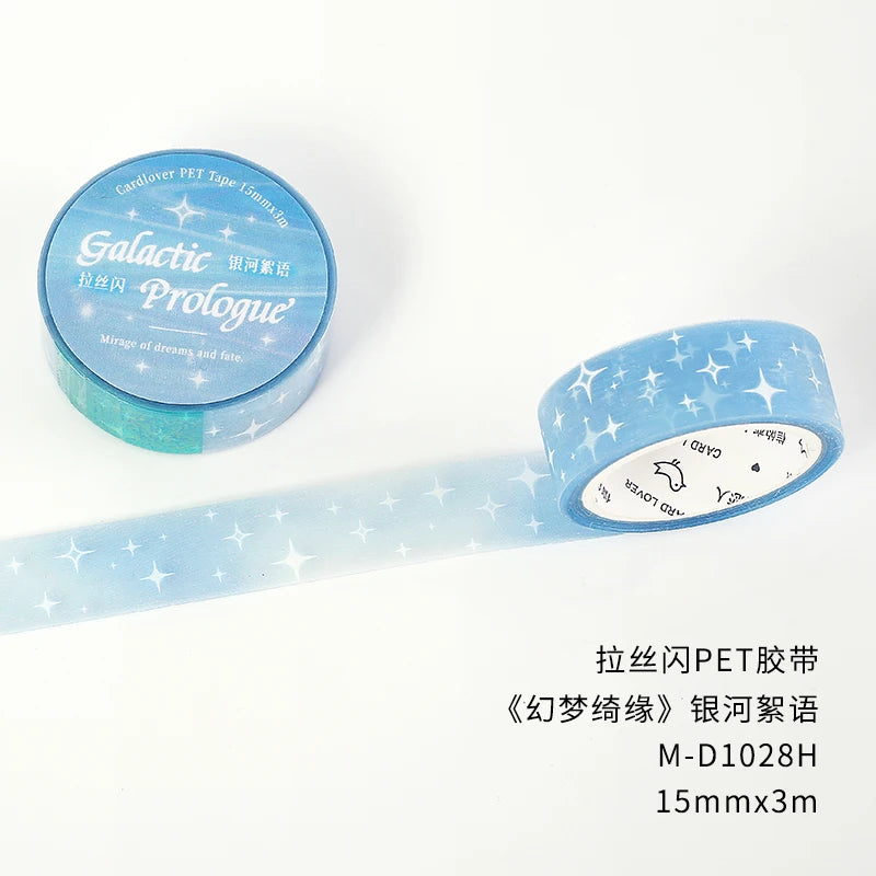 15mm * 3m Kawaii Ins Sparkling PET Tape Creative Collage DIY Scrapbooking Material Aesthetic Masking Tape