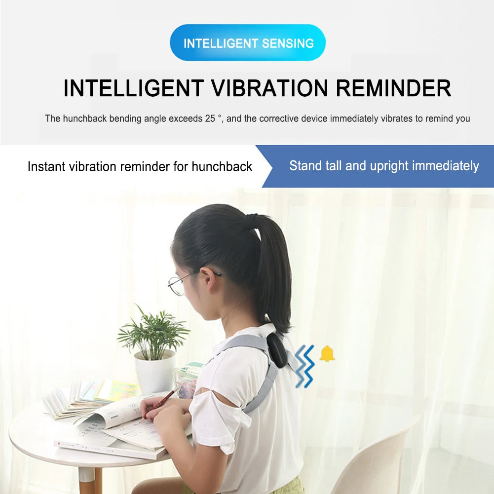 8-shaped Shoulder Training Corrector Smart Sensor 400mAh Back Correction Belts Vibration Reminder Adjustable for Children Adults