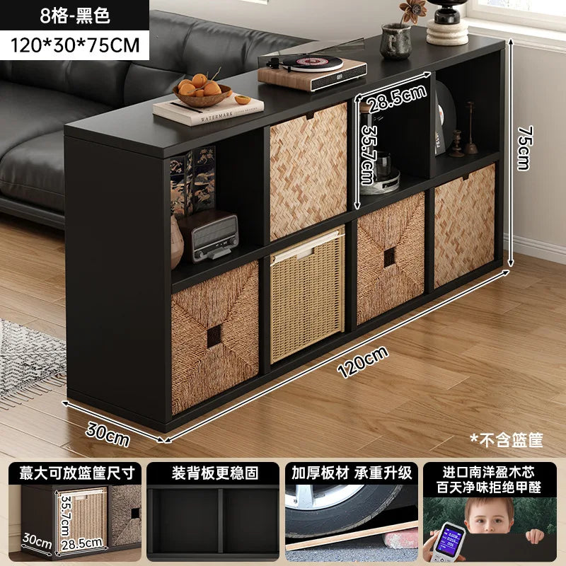 Kalek lattice cabinet free combination bookshelf floor shelf household living room wall low cabinet bookcase eight cabinets