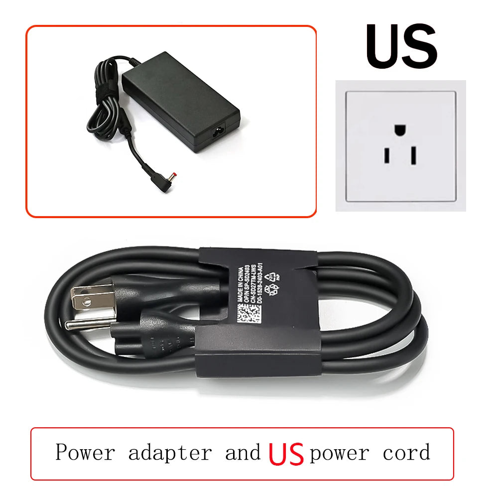 19.5V 9.23A 180W AC Power Adapter Charger For Acer Predator Helios 300 G3-571-73H3 G3-572-763V Gaming Laptop PC ADP-180MB K