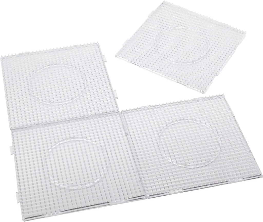 4PCS 5mm Fuse Beads Boards, Large Clear Pegboards Kits, with Gift Roning Paper, Perler Hama Beads Template Tool Diy Toy