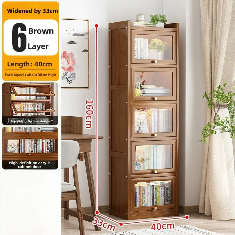 Firm Household Simple Bookshelf Shelf Floor-to-ceiling Children's Study Bookcase Wall Storage Cabinet