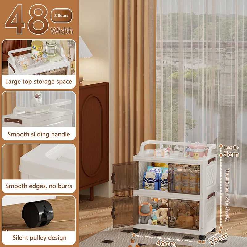 Foldable Home Storage Cabinet for Bathroom And Kitchen Multi-layer Floor-standing Shelf Desktop Organizer for Living Room Gap