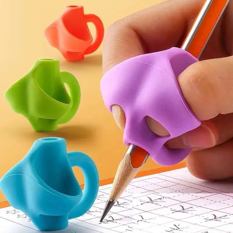 5/10/20Pcs Three Finger Pencil Set Silicone Writing Gripper for Primary School Students to Correct Writing Posture
