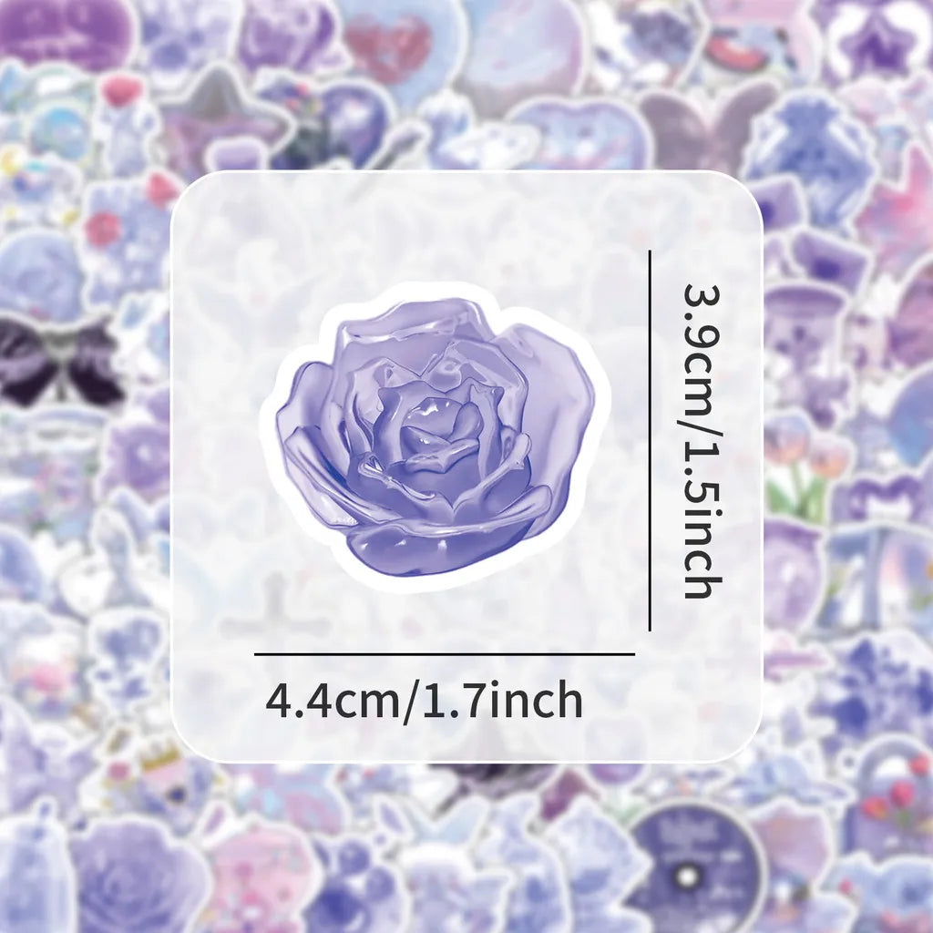 103 Pcs Glittery Shimmery Purple Stickers - Sparkling Decorative Decals for Notebook & DIY Craft Embellishment AnimeWorlds Store