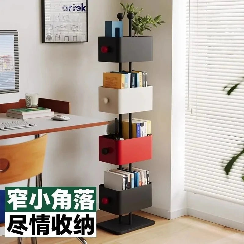 Multilayer Iron Storage Bookshelf Square Modular Display Rack Corner Storage Cabinet Invisible Organizer Shelf Home Office