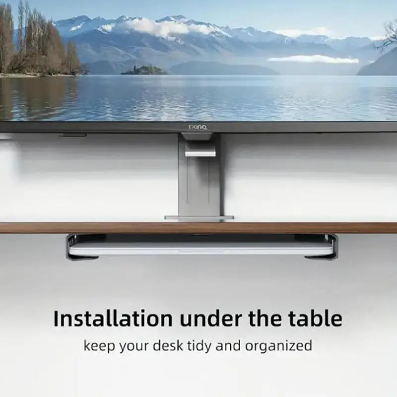 Wall Mount Under Table Laptop Holder Universal Notebook Storage Bracket Portable Desktop Organizer Office Home Accessory