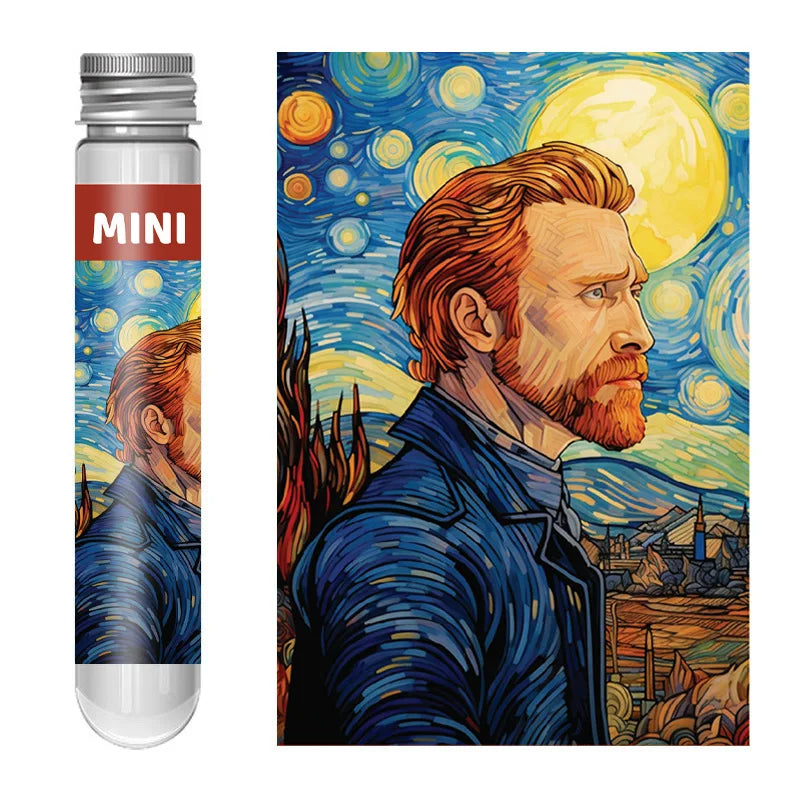 Test Tube Jigsaw Puzzle 150pcs World Famous Painting Van Gogh Monet Sunrise Impression Decompress Toy Educational Family Game