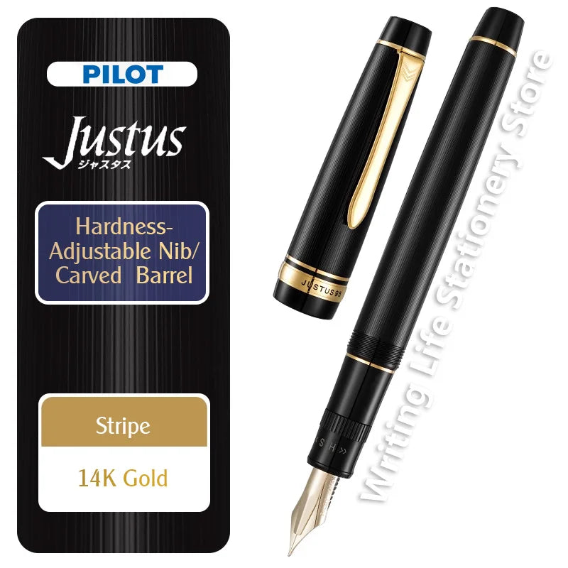 original PILOT Justus 95 Fountain Pen Adjustable Soft Hard Nib 14K Gold Calligraphy Practice Calligraphy Gift High-end Commerce