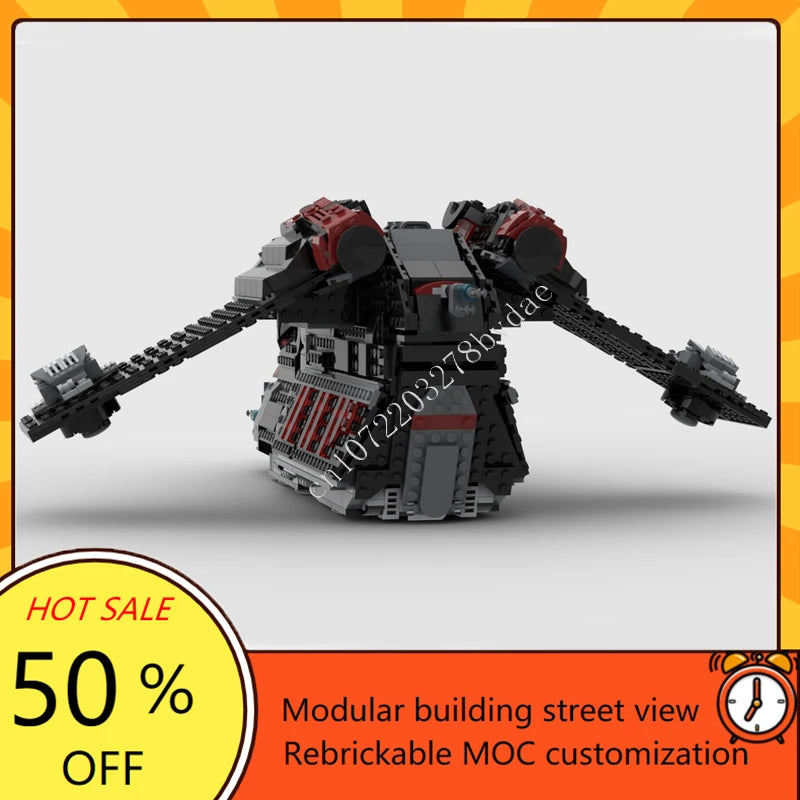 1395PCSThe Dark Falcon LAATi Space War Military MOC SpaceShip Battle Model Custom Puzzle ArchitectureDIY Assembly Model Toy Gift