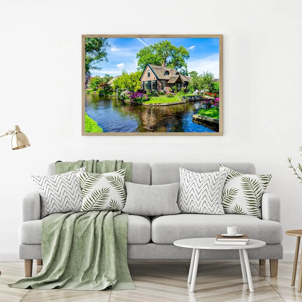 Jigsaw Puzzles for Adults 1000 Pieces Giethoorn Village Interlock Perfectly Letter on Back No Dust, Home Decor Gift Party Toy